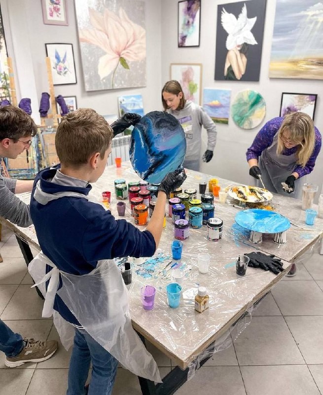 Мастер-класс Fluid Art в Тернополе - фото 3
