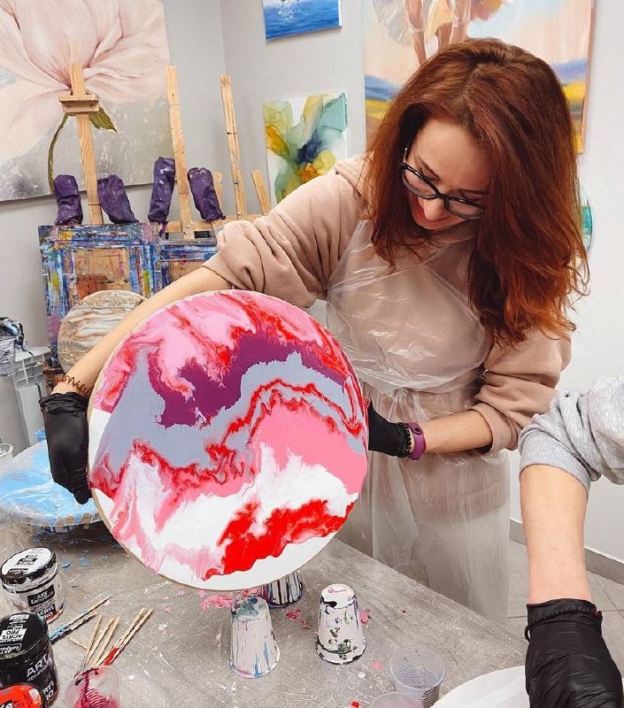 Мастер-класс Fluid Art в Тернополе - фото 7
