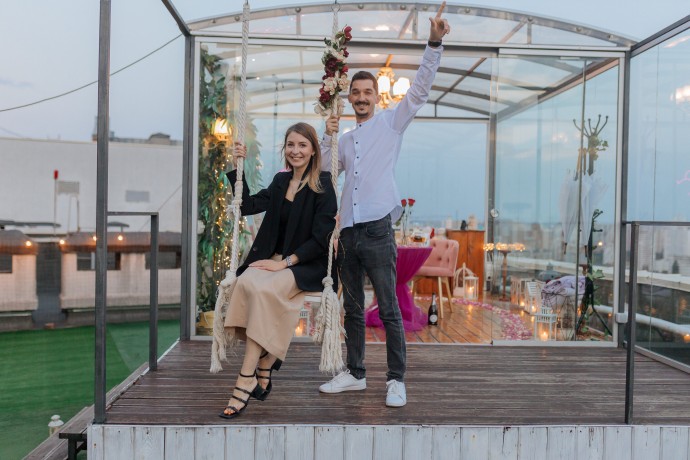 Романтическое свидание на крыше в Киеве