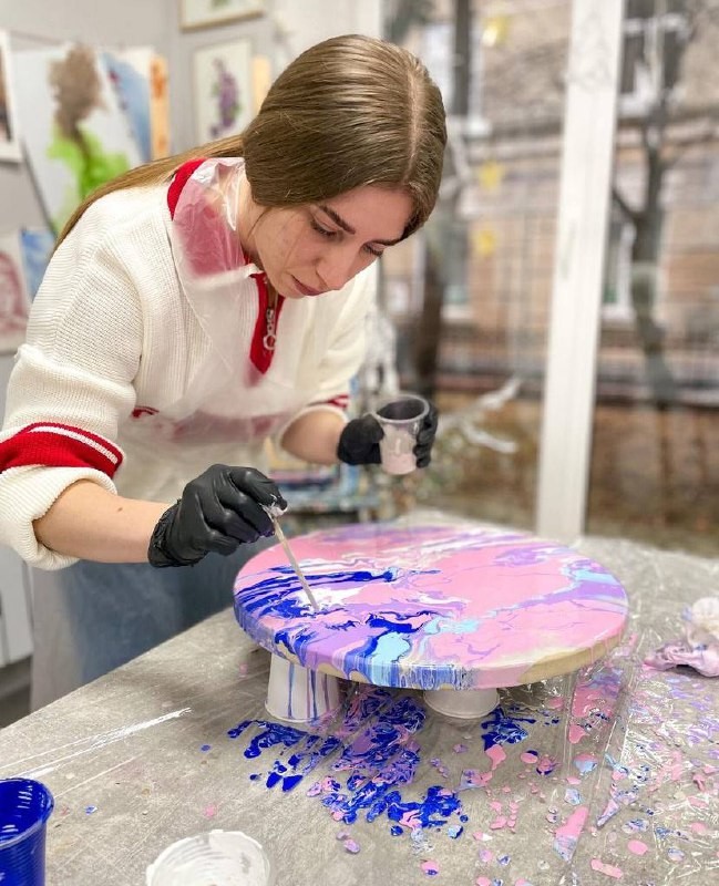 Мастер-класс Fluid Art в Тернополе - фото 6