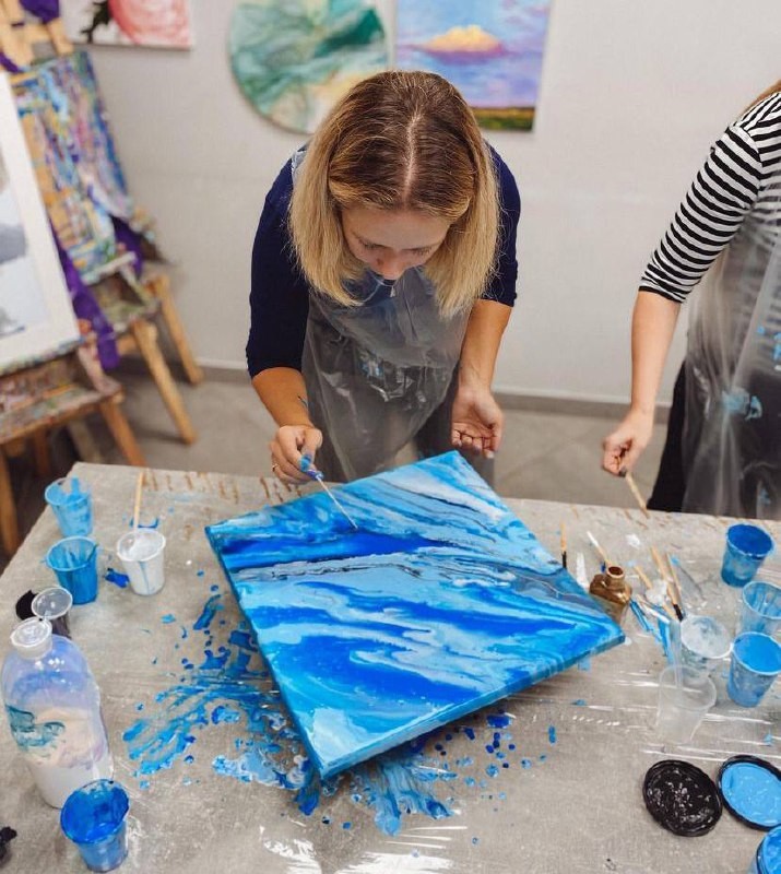 Мастер-класс Fluid Art в Тернополе - фото 5
