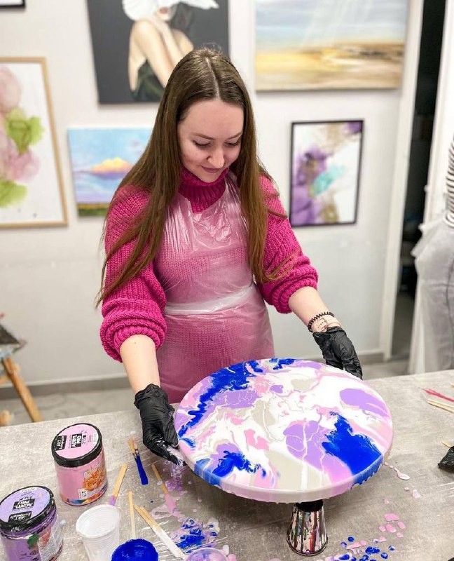 Мастер-класс Fluid Art в Тернополе - фото 1